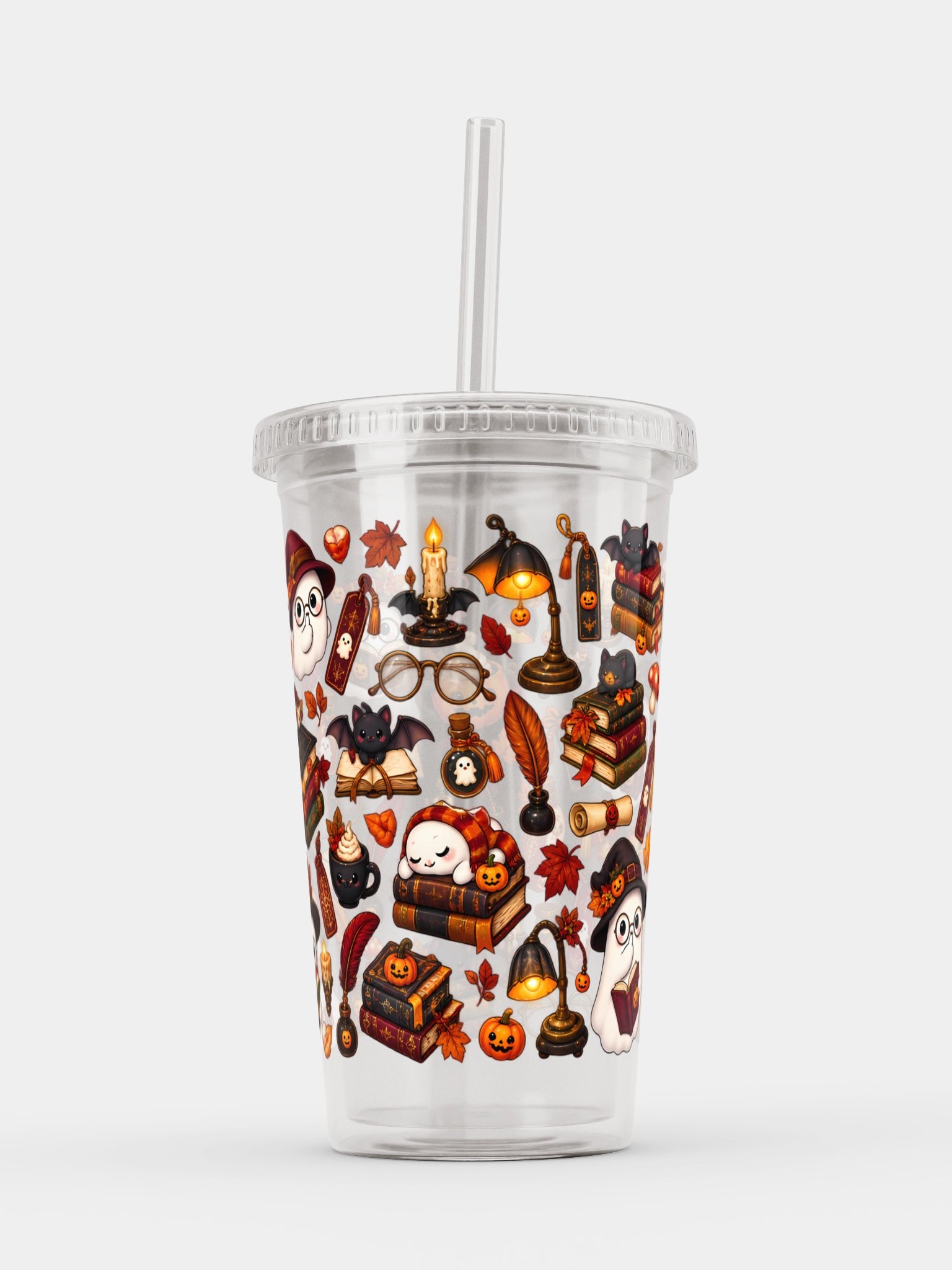 Halloween X Librarian Vibes Clear Dual Wall Tumbler 16 Oz (473 ml) product image (6)
