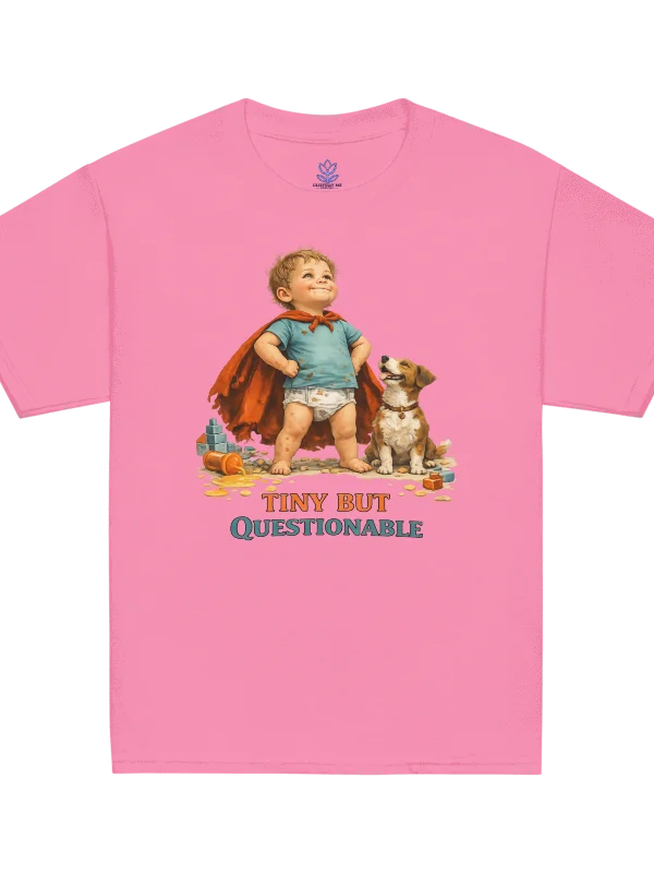 Tiny But Questionable Kids T-Shirt Funny Dog Kid Tee product image (120)