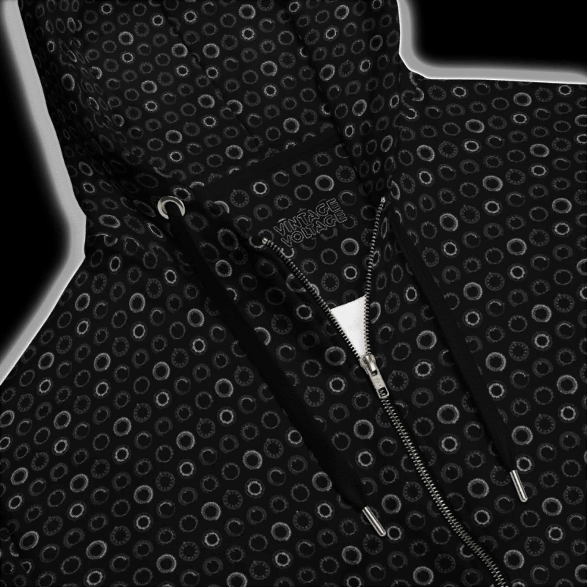 Synthesis Controls Zip Hoodie - (7 Modular Synth Dials) SILVER product image (2)