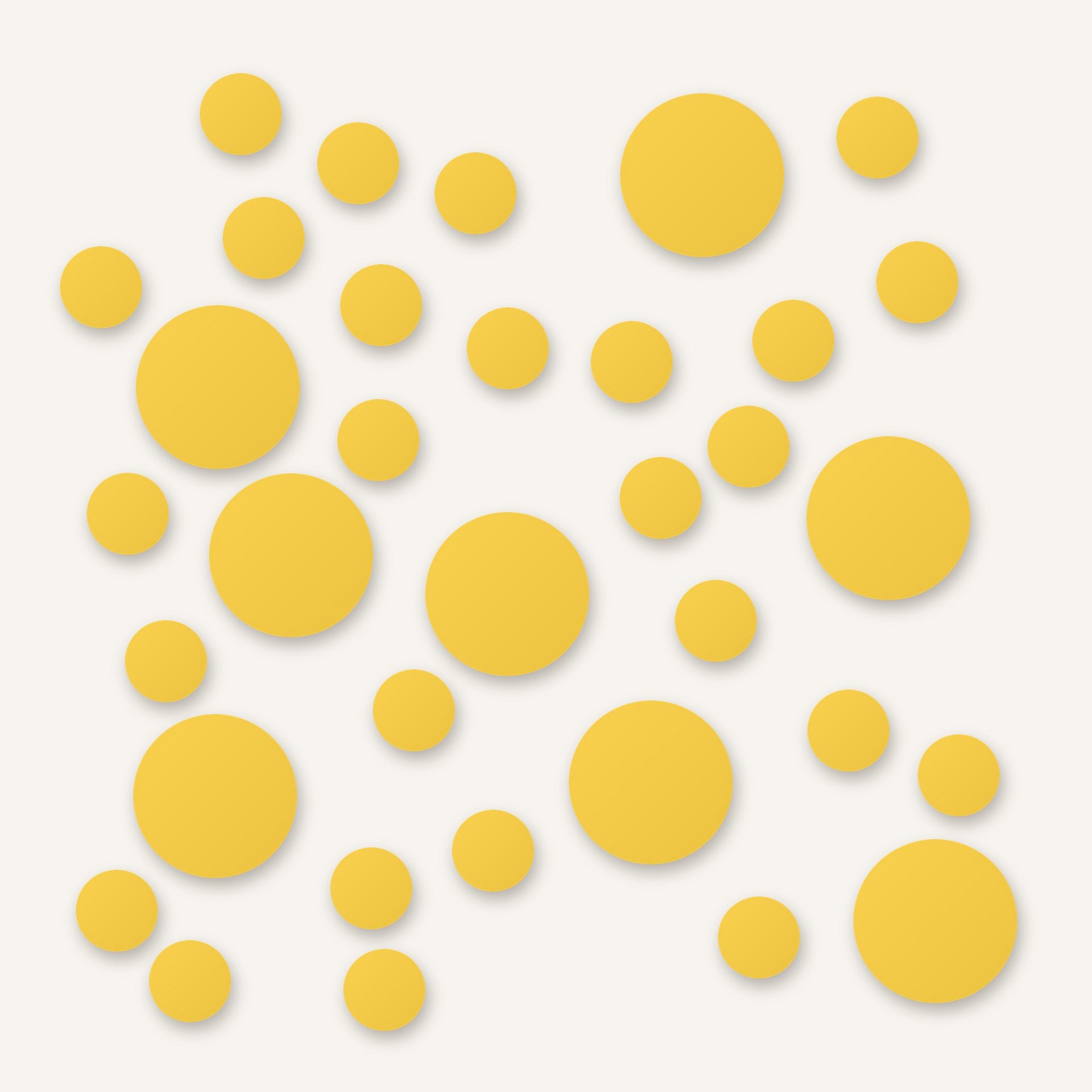 Yellow Polka Dot Wall Decals, 2" and 4" Vinyl Circle Stickers, Removable Dot Decals for Nursery, Kids Room, Playroom product image (1)