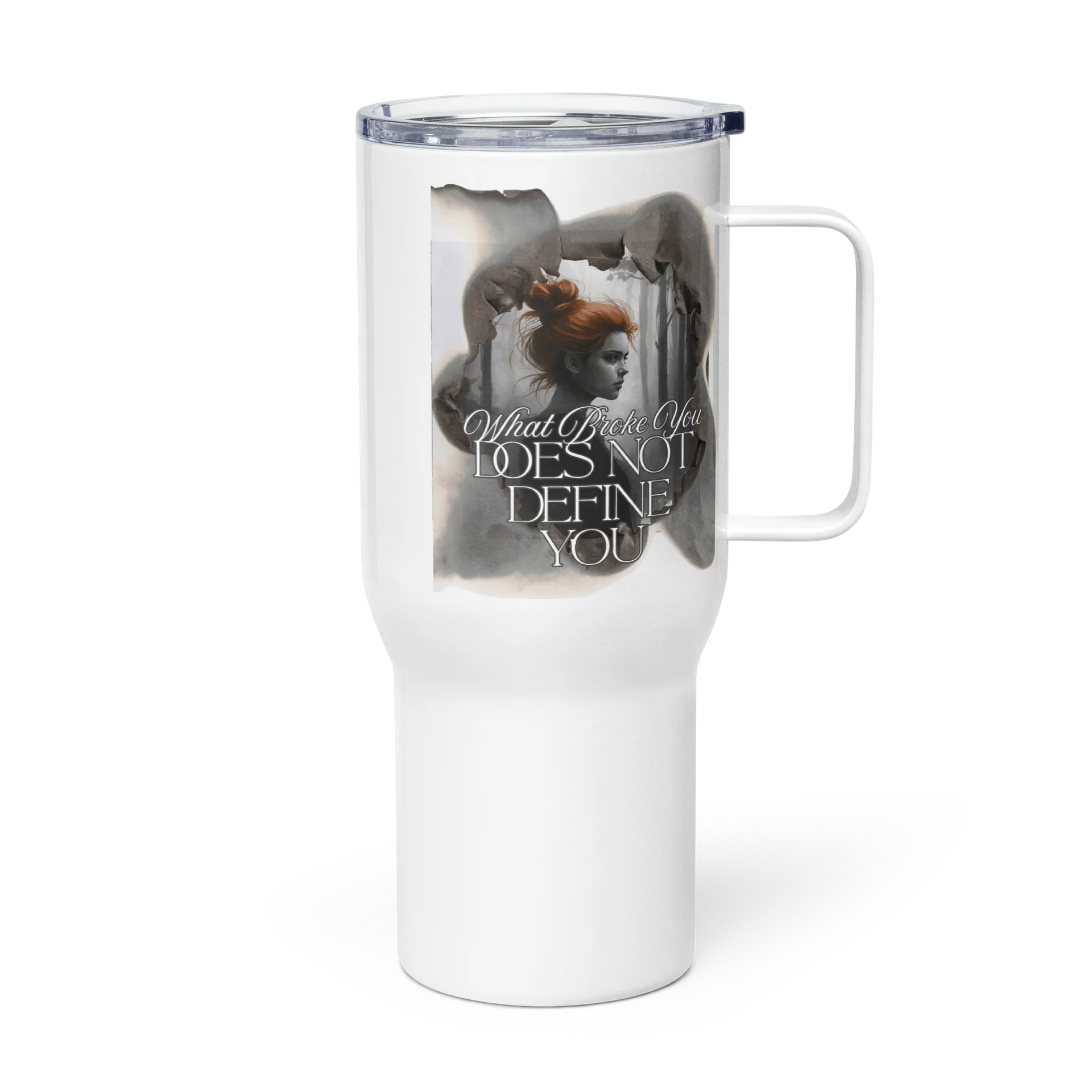 Mind Matter- What Broke You Does Not Define You- Travel Mug white product image (3)