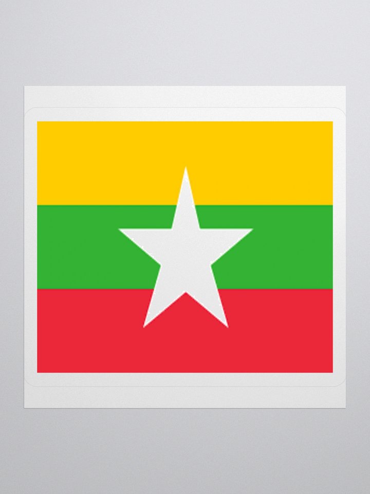 Exclusive Myanmar Flag Kiss-Cut Sticker by TDS Music - Unique Design (3" x 3", 4" x 4", 5.5" x 5.5") product image (2)