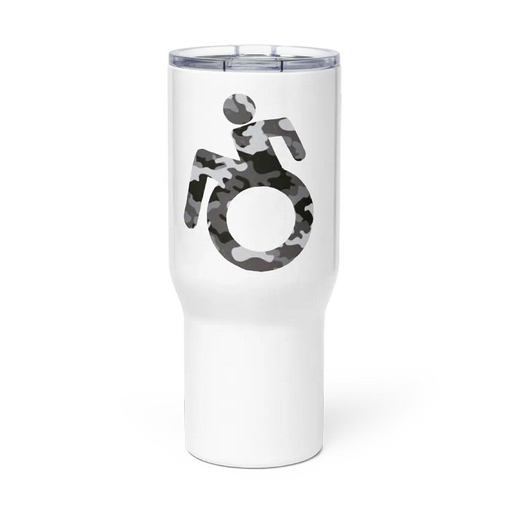 Wheelie, Dark Gray Camo Handled Travel Mug product image (1)