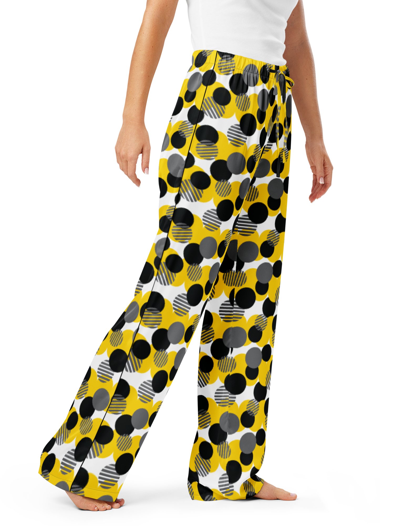 Cozy Chic Modern Geometric Polka Dot All-Over Print Women's Pajama Pants product image (8)