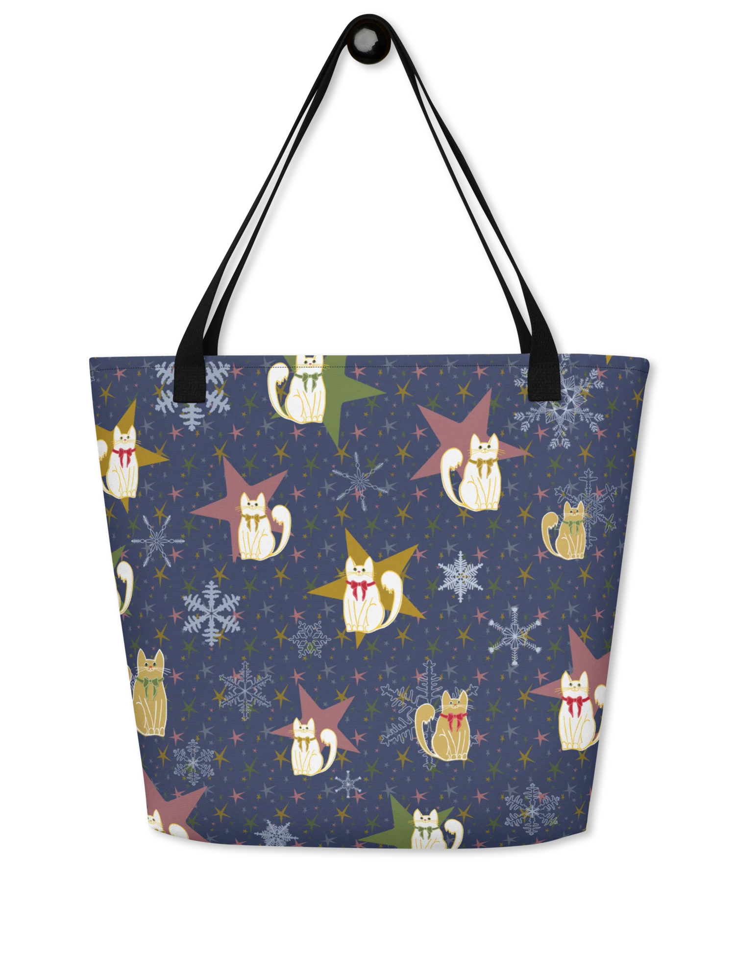 Christmas Star Kitties Large Tote Bag product image (1)