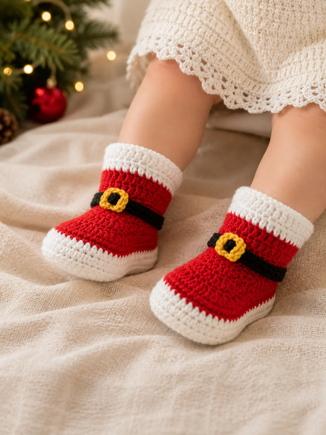 Santa Baby Booties Crochet Pattern PDF product image (2)