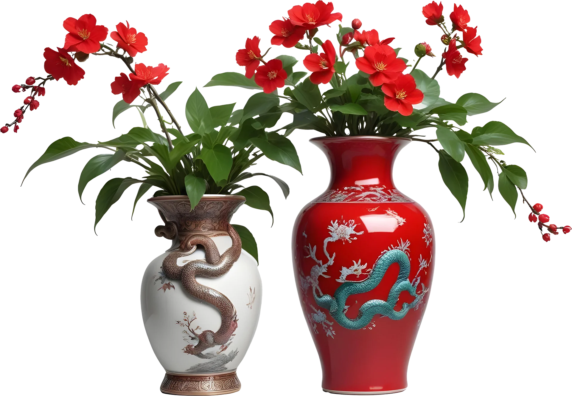 Chinese Art – Snake-Inspired Vase PNG product image (1)