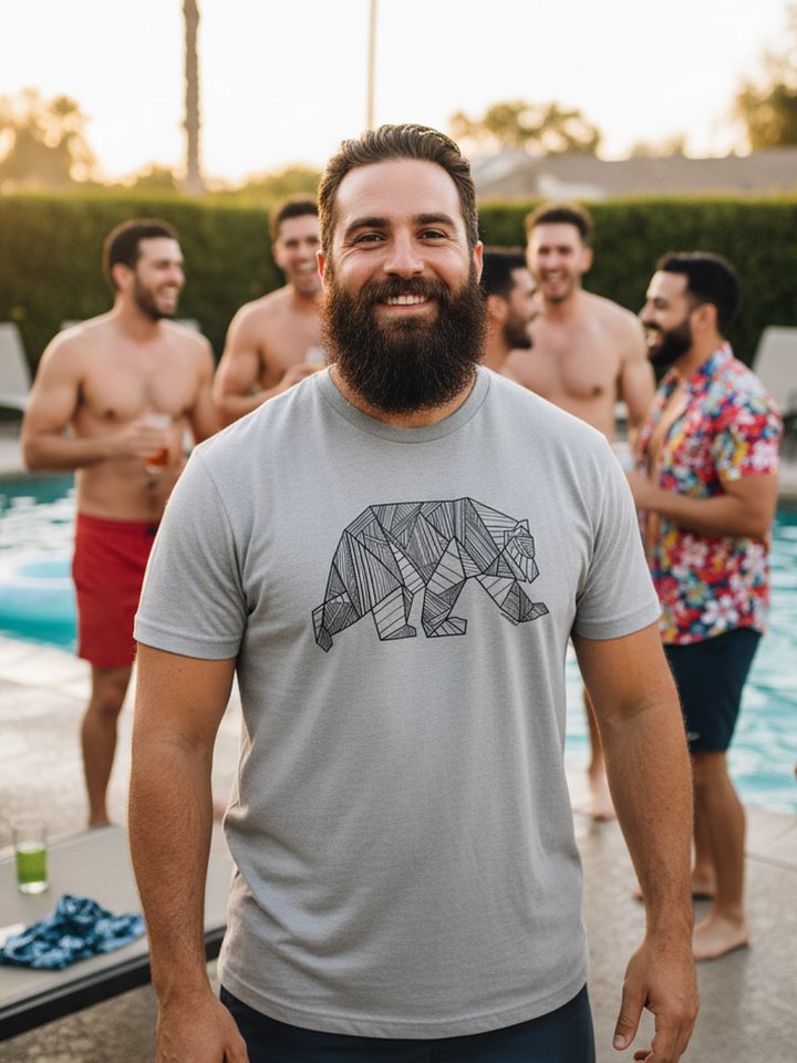 Black Geometric Bear Pride T-Shirt product image (2)