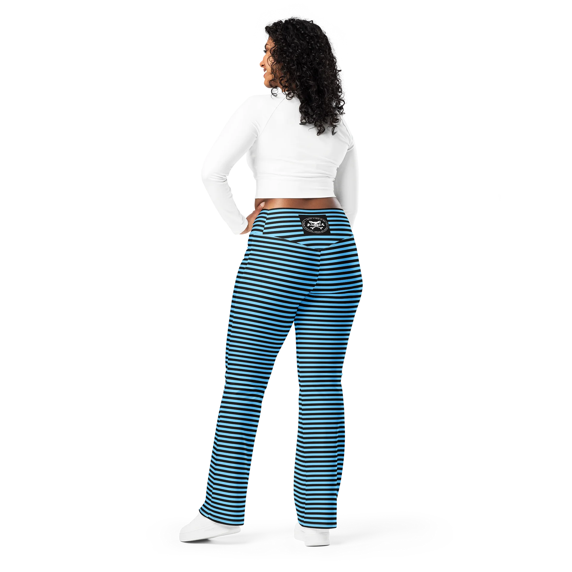 Blue and Blaque Stripped Kat Skull Flares product image (4)