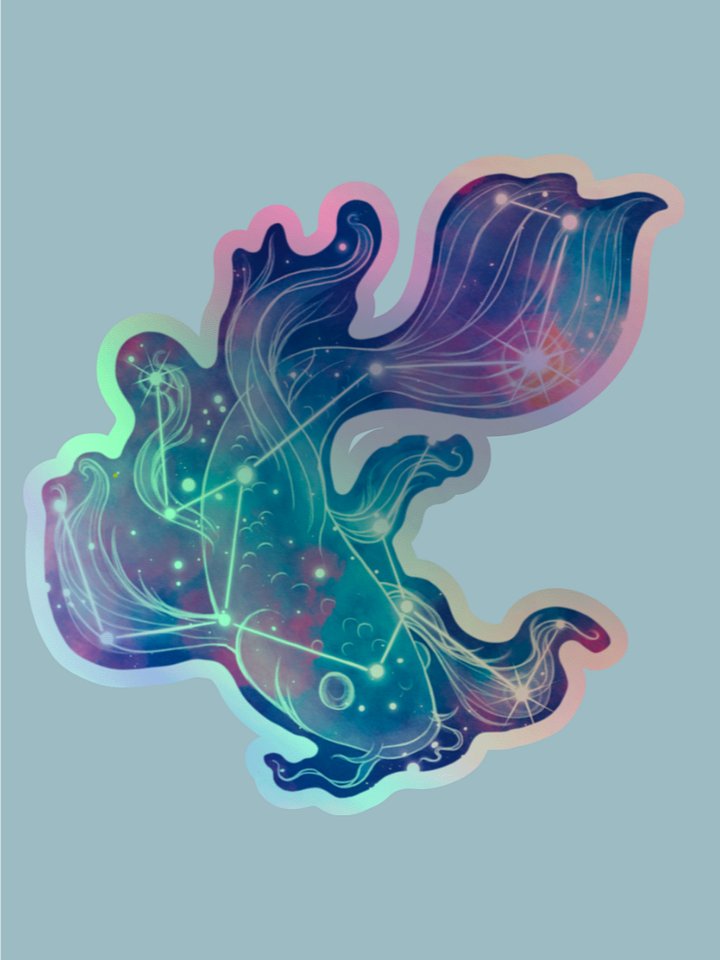 Cotton Candy Galaxy Koi - Holographic Sticker product image (1)