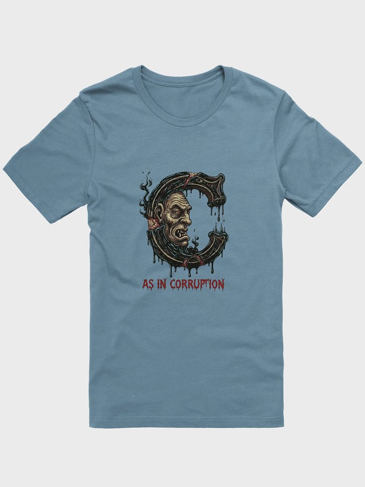 C as in corruption super soft t-shirt by dark alphabet product image (1)