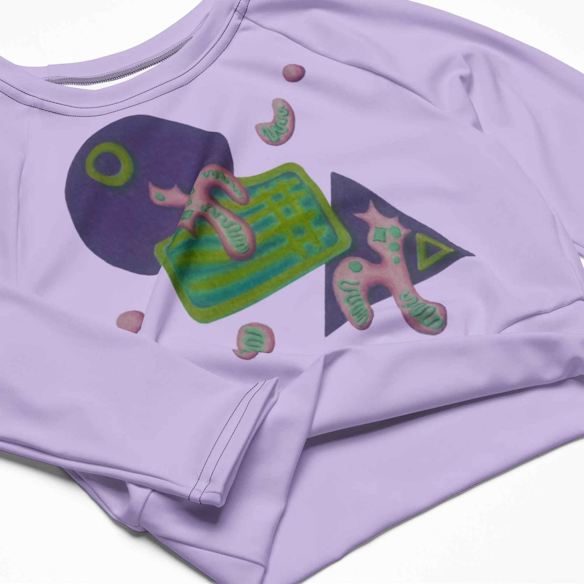 Shape Shenanigans Purple Long Sleeve Crop Top product image (5)
