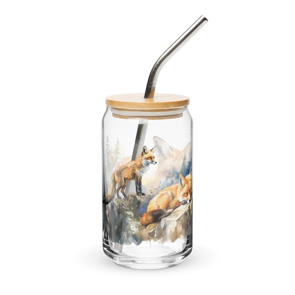 Foxes in the Wild Glass Can Sipper product image (4)