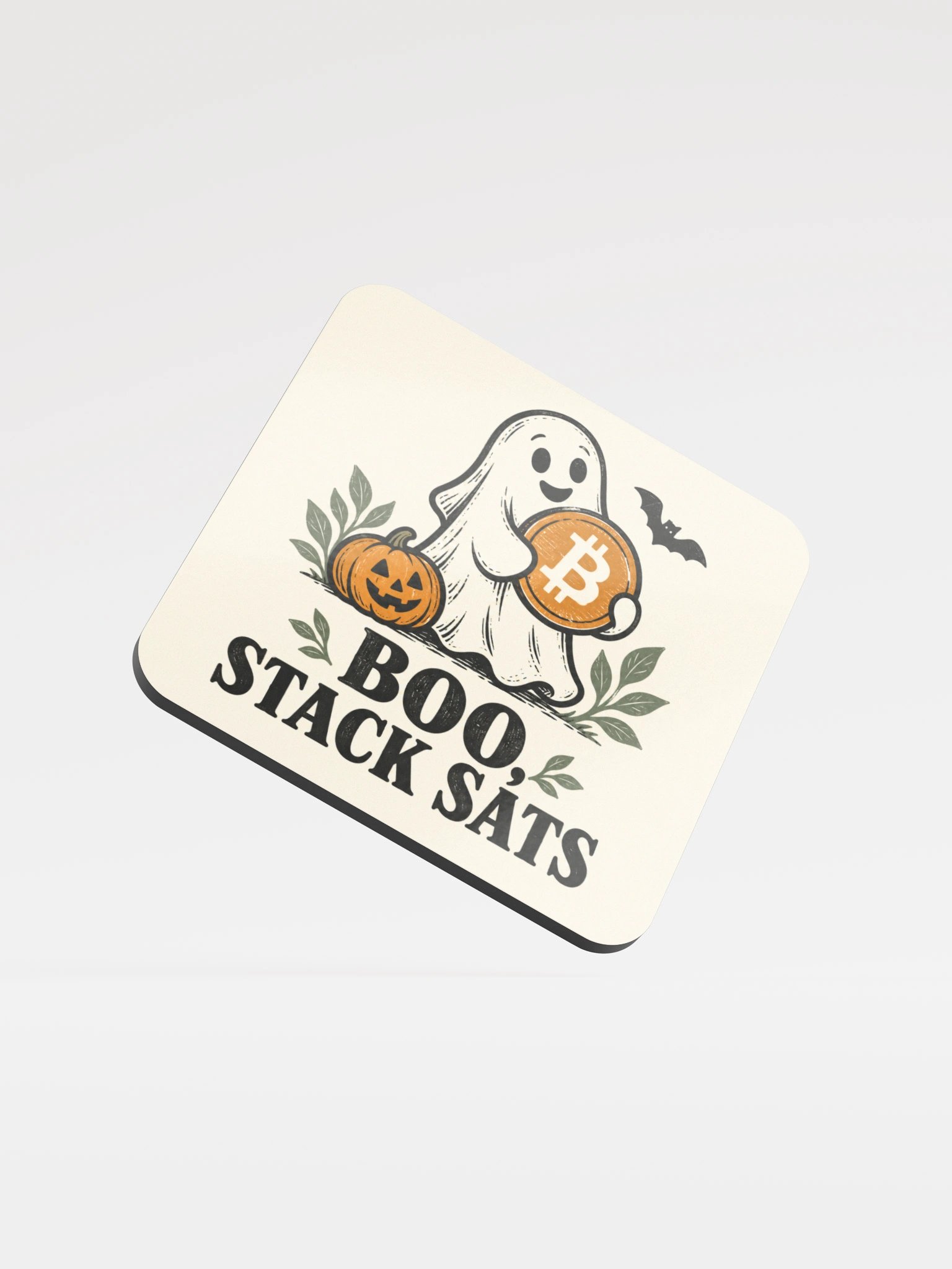 Boo, Stack Sats — Bitcoin Ghost Coaster product image (1)