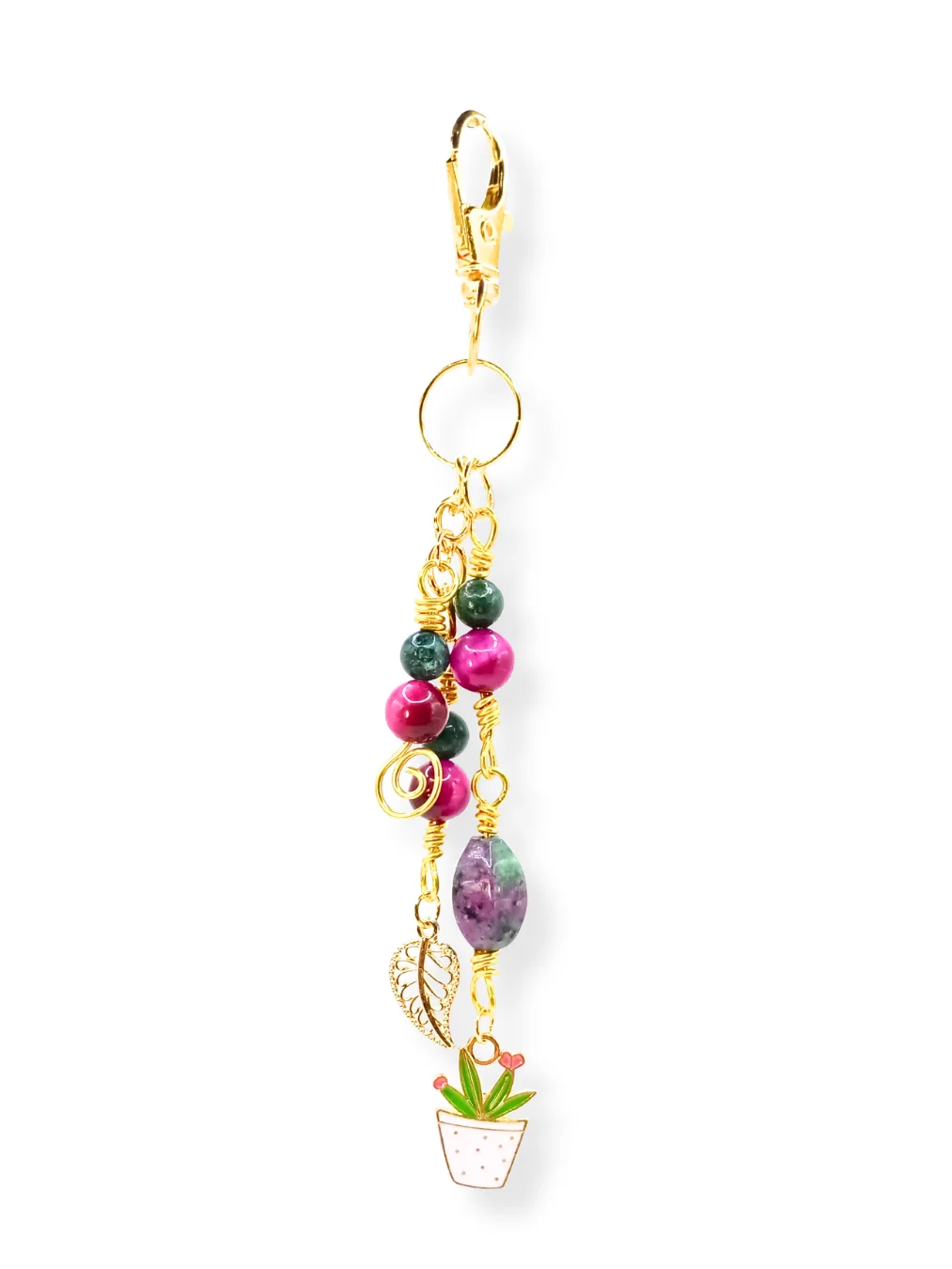 Little Plant Purse Charm | Ruby Zoisite, Silver-Tone | "Feed Me, Seymore!" product image (4)