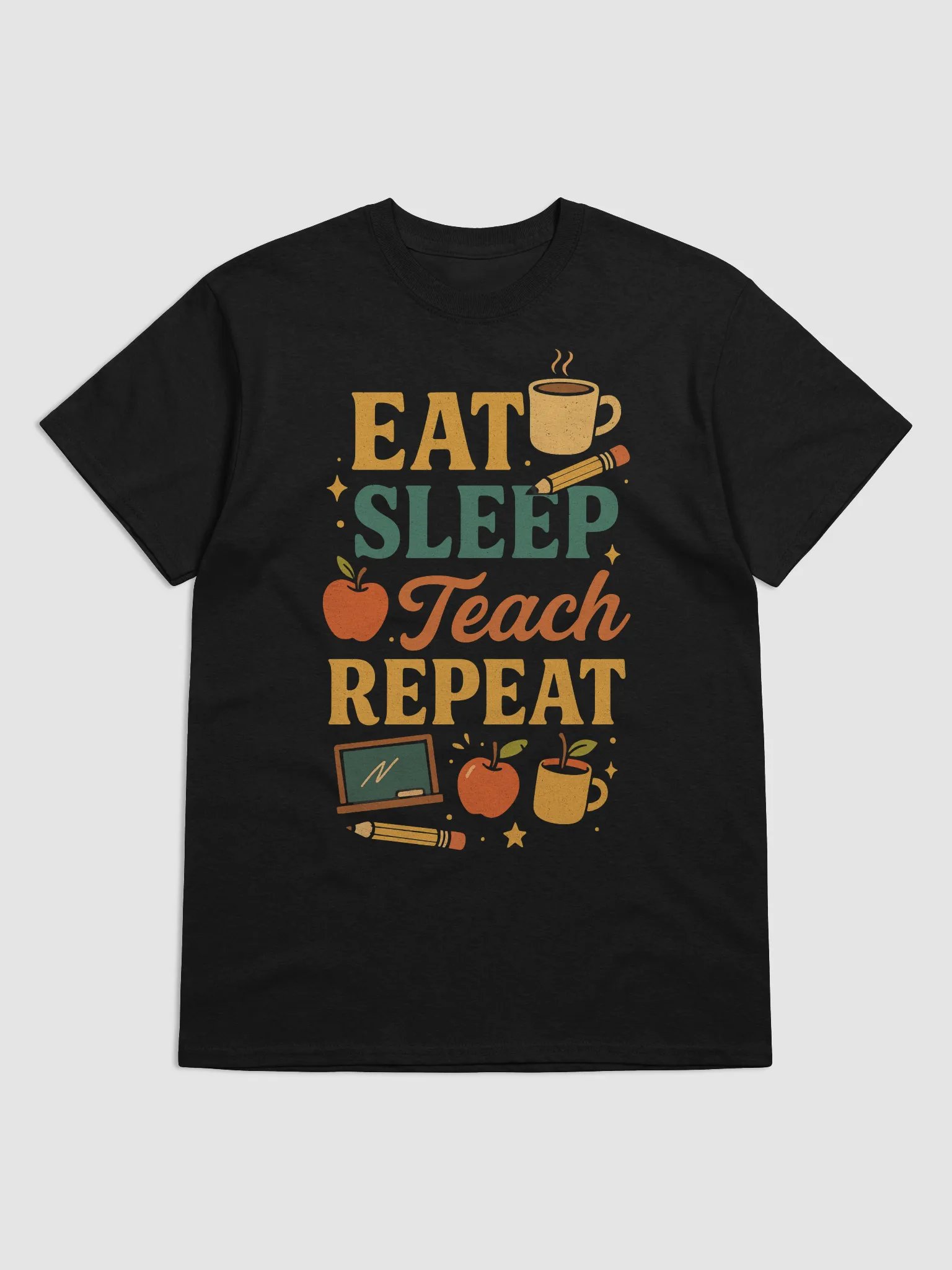 Eat Sleep Teach Repeat – Funny Retro Teacher T-Shirt product image (3)