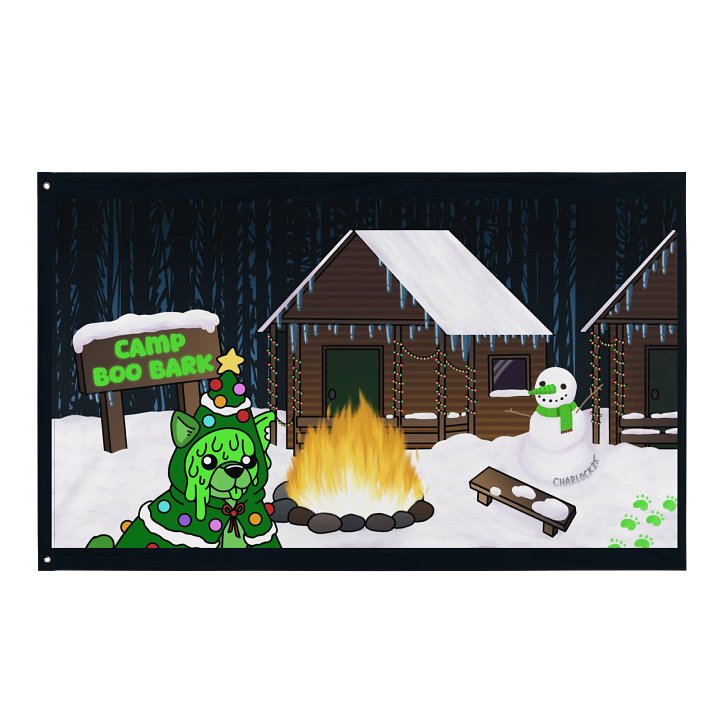 Merry Borkmas Camp Boo Bark 2025 Flag product image (1)