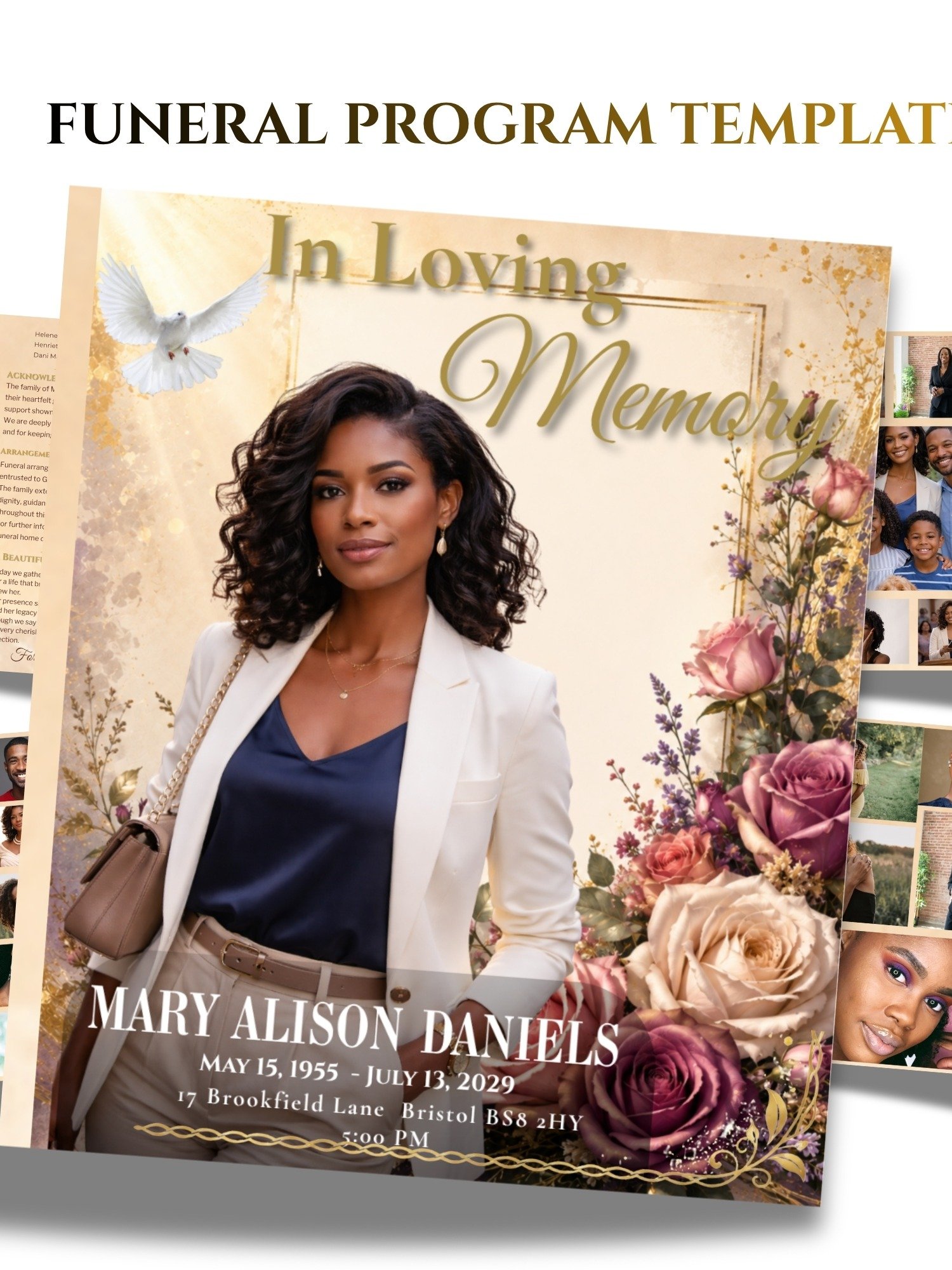 Celebration of Life Obituary Template for Woman – 8 Page Canva Funeral Program product image (6)