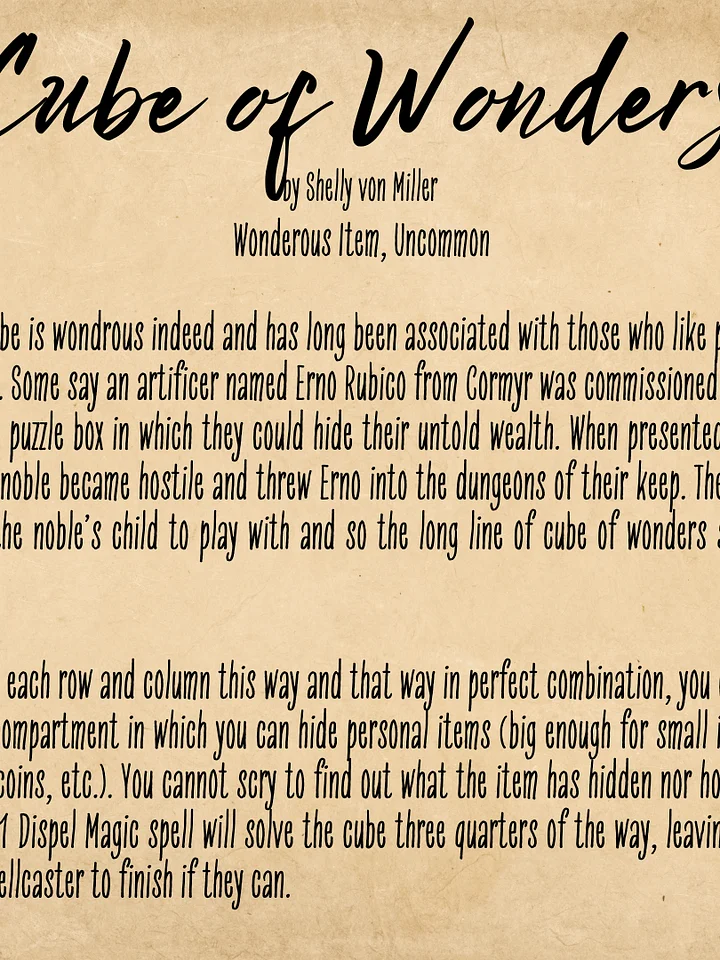 Cube of Wonders (Homebrewed Magical Item) product image (1)