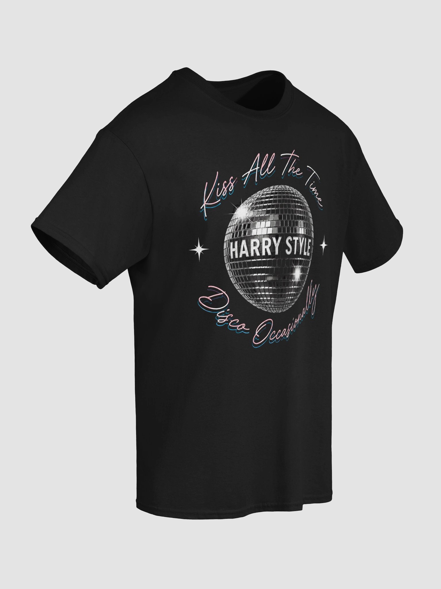 Harry Styles Black Neon Disco Ball T-Shirt | Kiss All The Time Fan Tee product image (5)