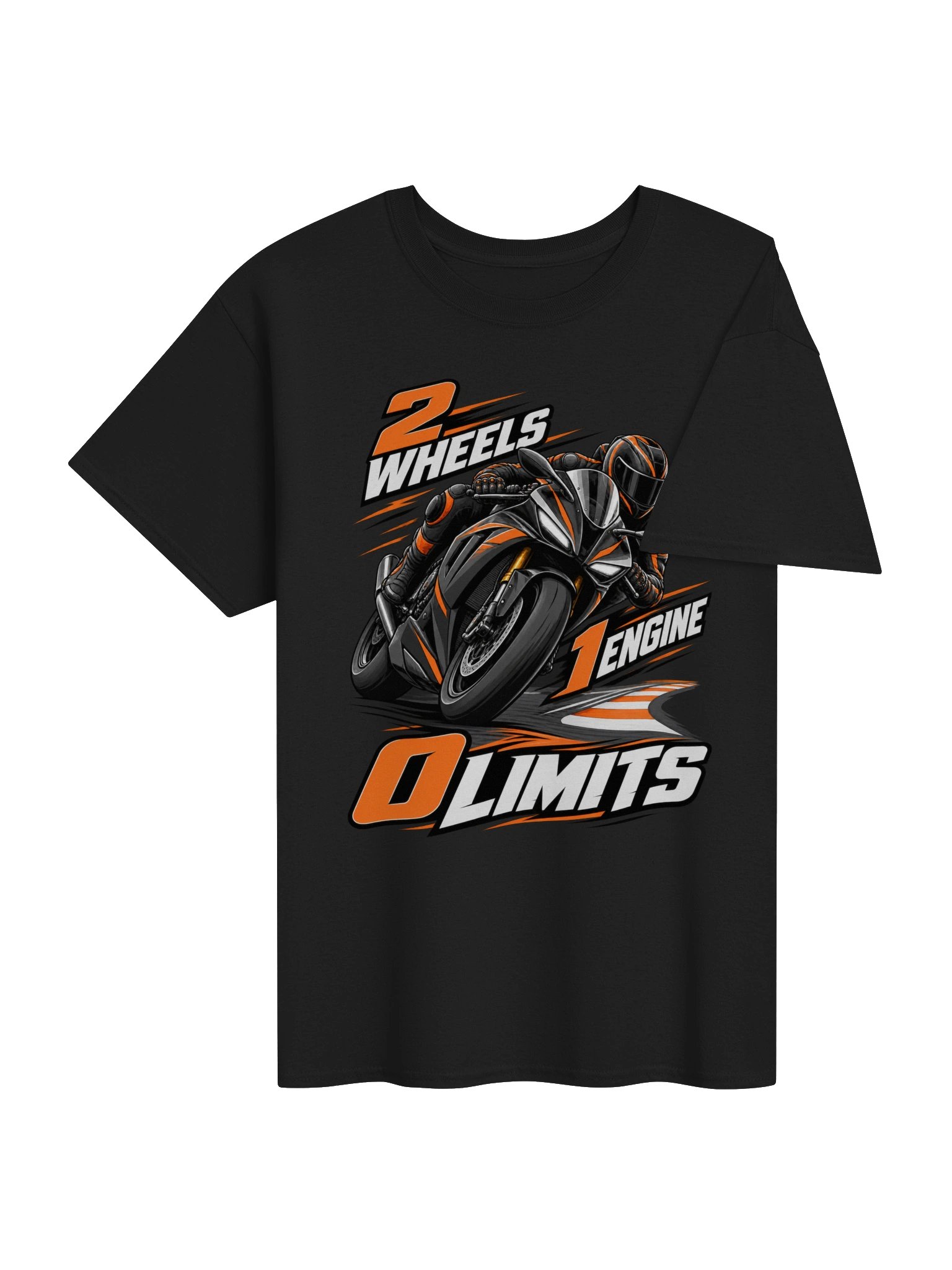 2 Wheels 1 Engine 0 Limits Sport Bike T-Shirt product image (4)