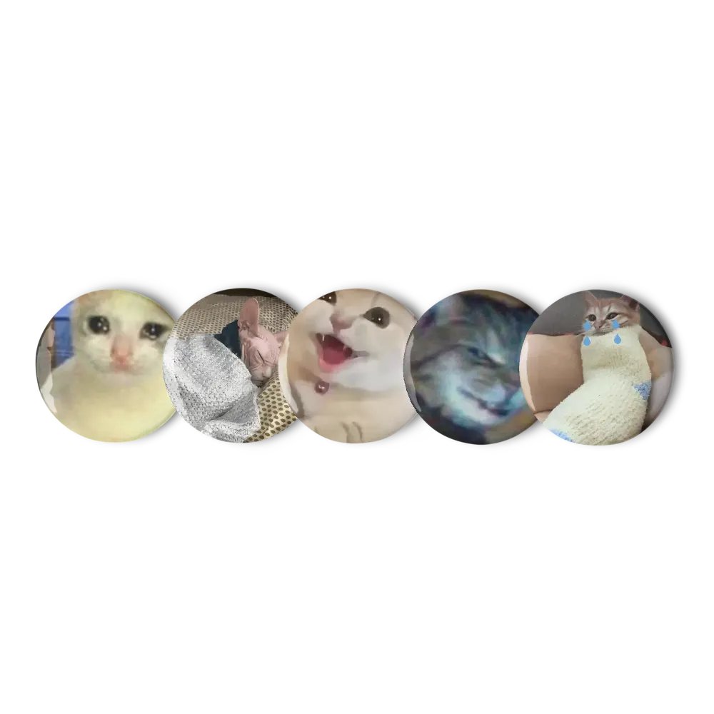 Set of Pin Buttons: Meme Cats 48 product image (11)
