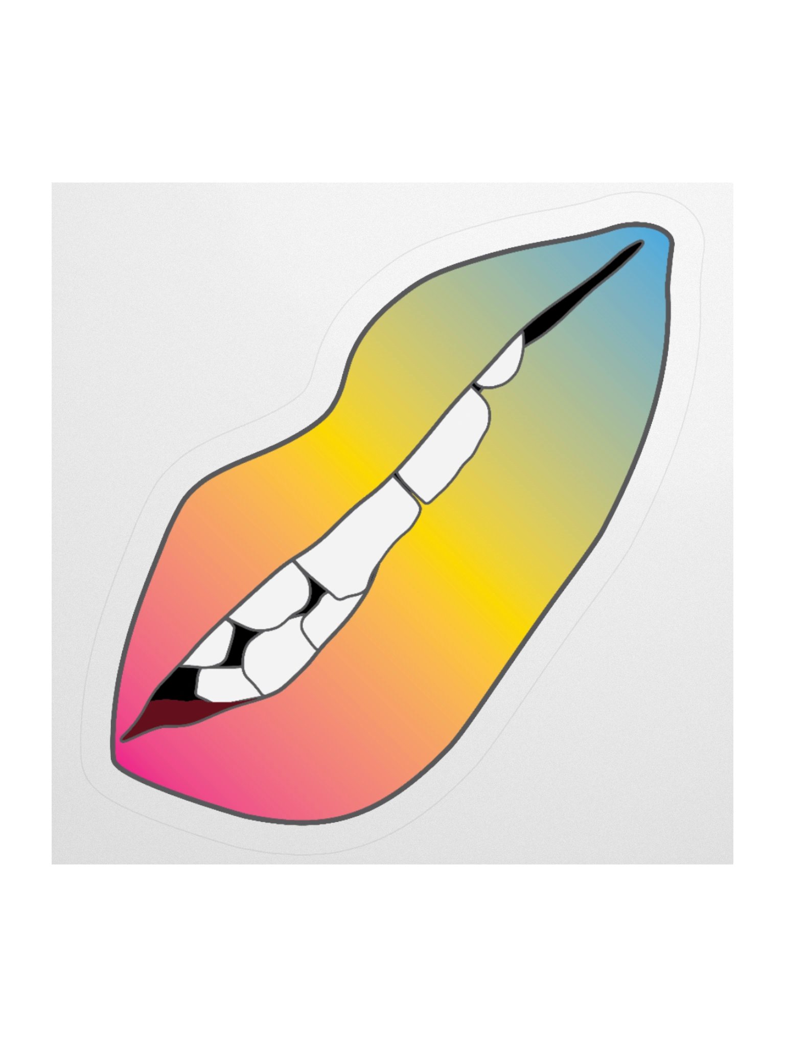 Pansexual Pride Gradient Biting Lips Sticker product image (3)
