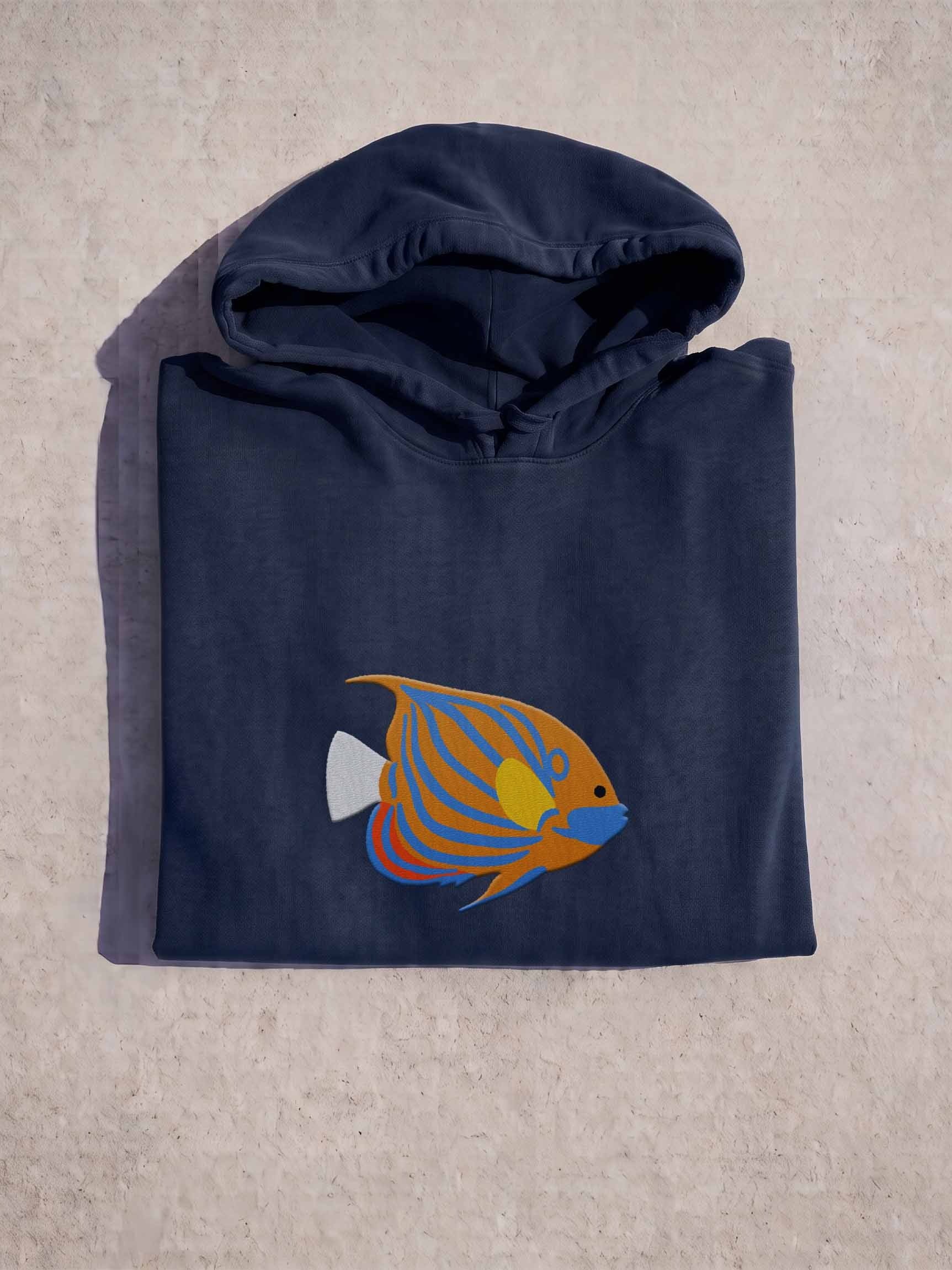 Blue Ring Angelfish Premium Hooded Sweatshirt (Embroidered) for Reef and Marine Aquarium Lovers product image (1)