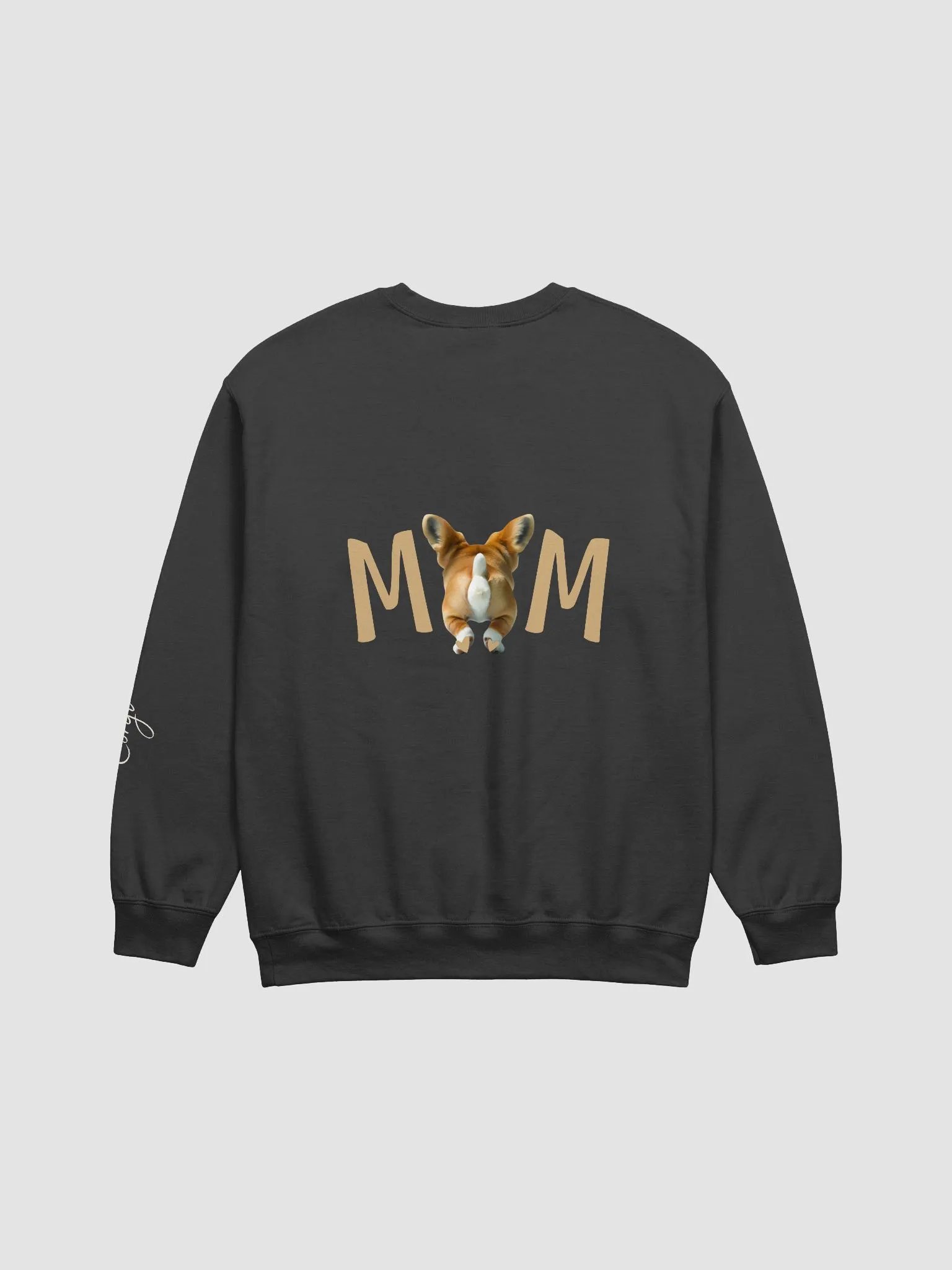 Corgi mom modern front and back design dark sweatshirt with sleeve print product image (3)