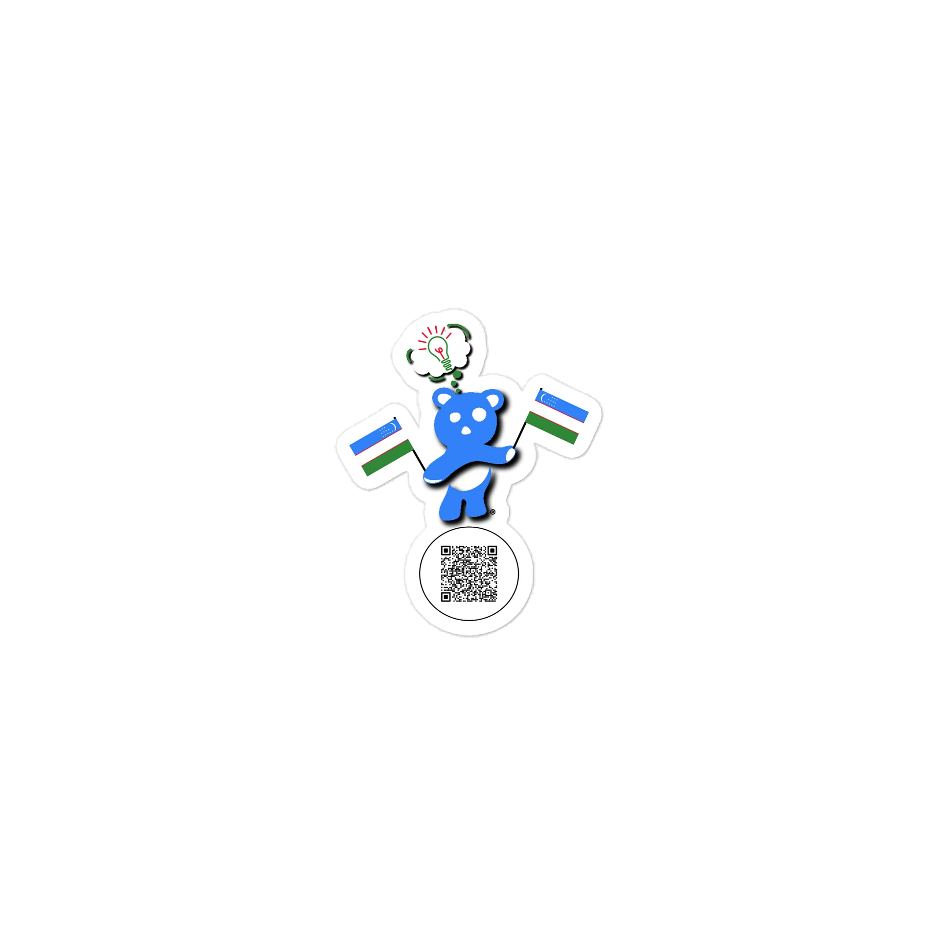 Uzbekistan — Country Bear Sticker | BehrBrained Media product image (1)