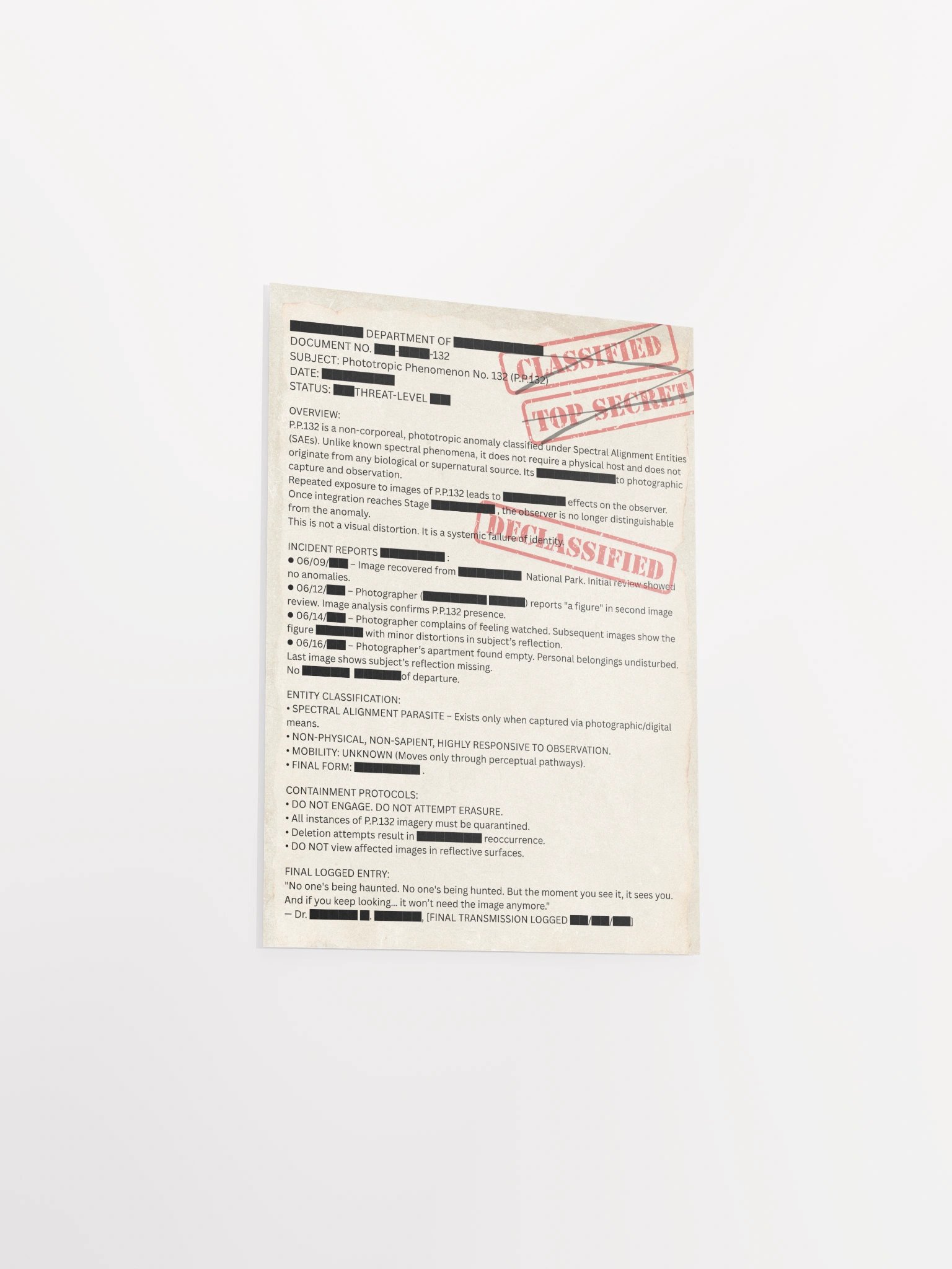 Declassified Spectergraph Document w/Ebook of Blood Sap product image (3)