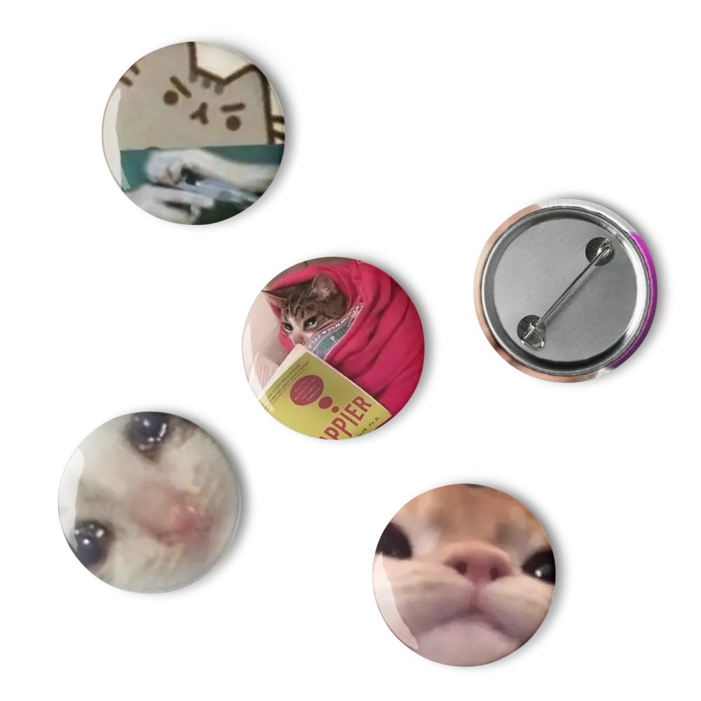 Set of Pin Buttons: Meme Cats 21 product image (6)