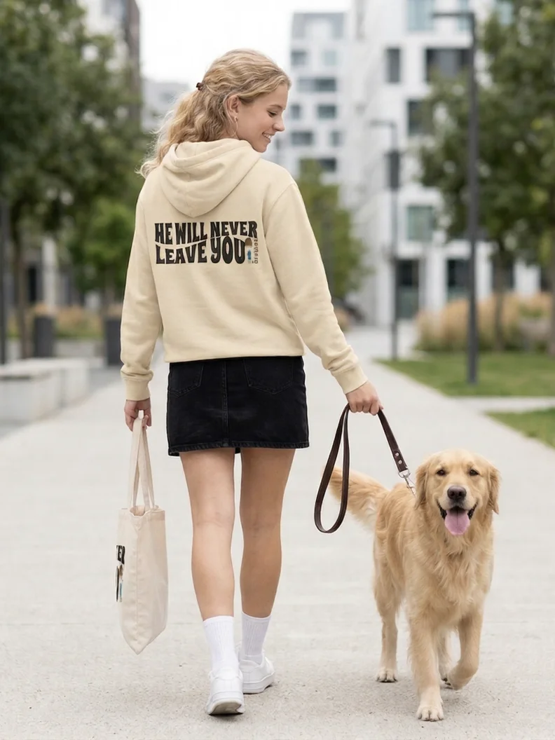 D2You Hoodie - He Will Never Leave You - Back (unisex) product image (13)