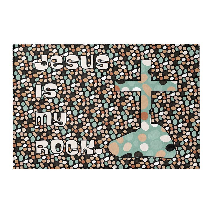 Jesus Is My Rock Area Rug (Neutal Tones) product image (1)