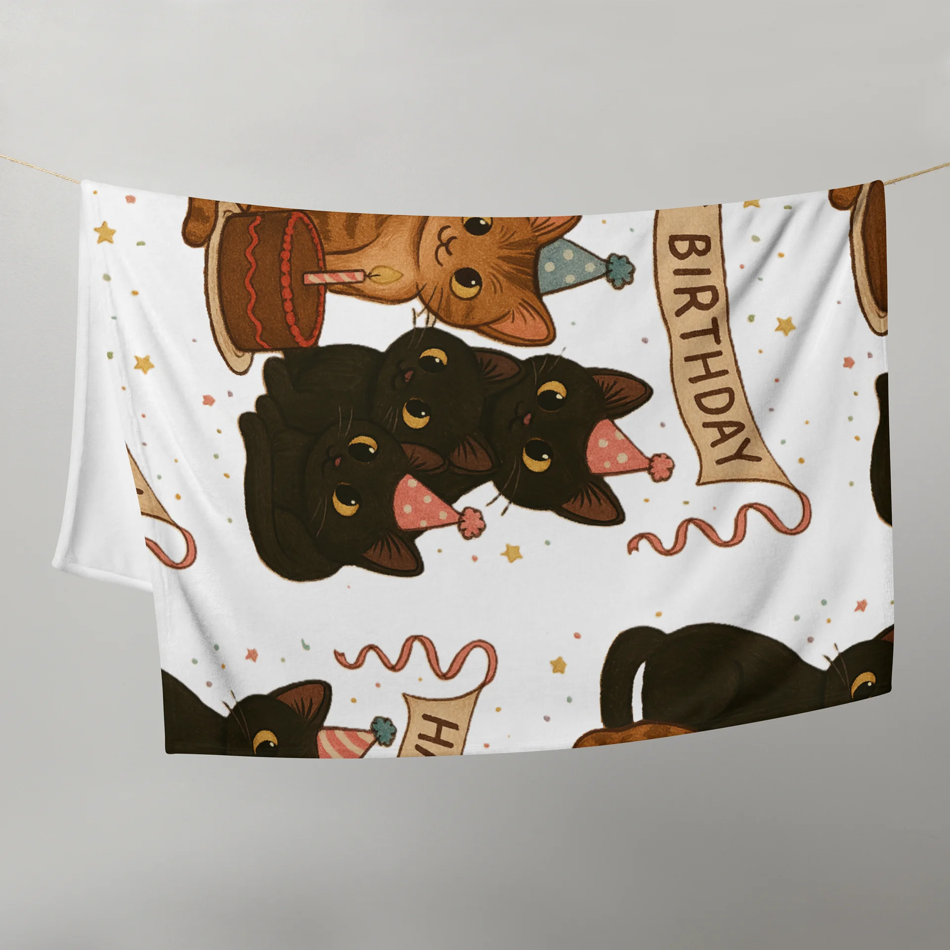 cat birthday Throw Blanket product image (5)