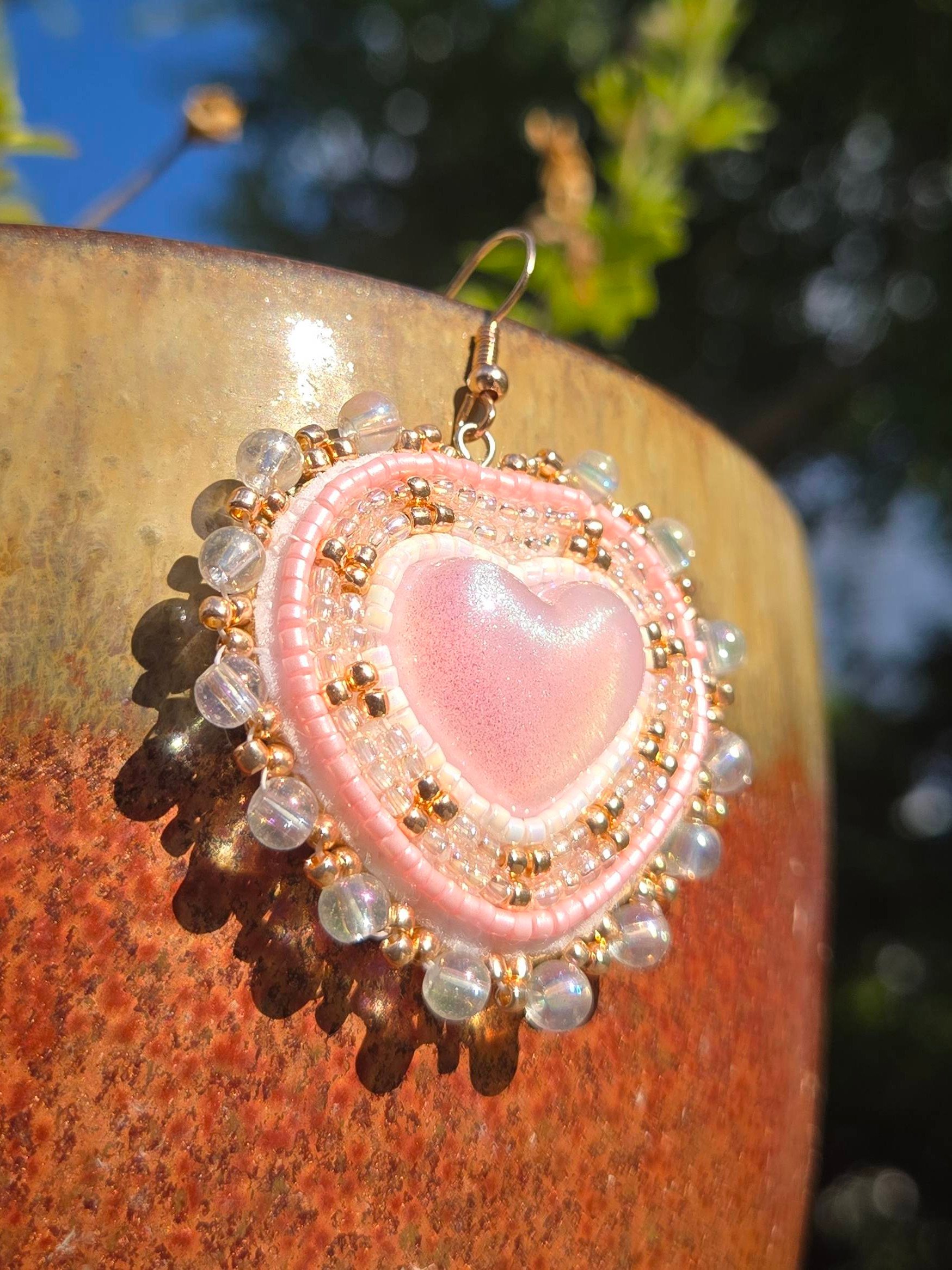 Light Pink Heart Earrings product image (1)