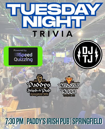Tonight! Back at it @paddys_irish_pub_! Movie soundtrack music round and a very popular bonus round in Greys Anatomy! You kno...