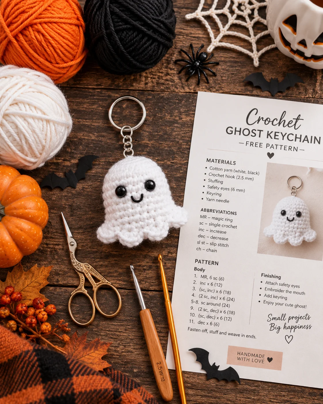 Halloween Crochet Keychain Patterns PDF, 10 Amigurumi Designs, Spooky Bundle, Digital Download product image (5)