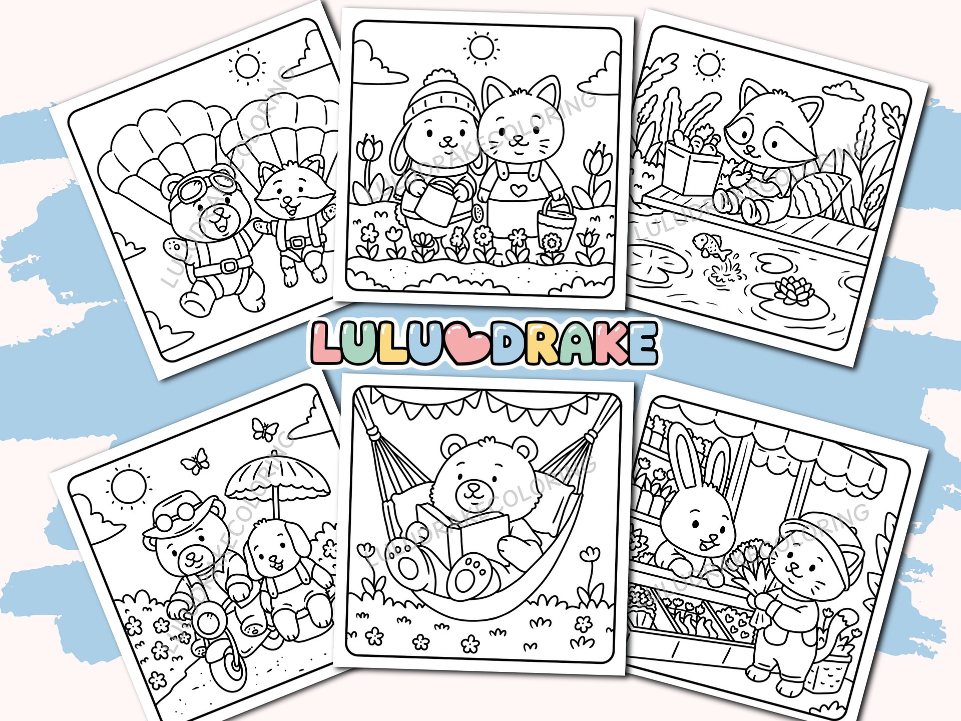 Fuzzy Buddies Spring Moments Coloring eBook, BIG PACK 35 Pages | ★ DIGITAL ★ product image (3)