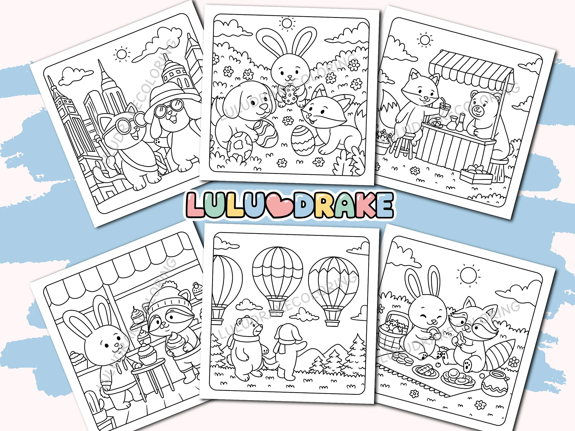 Fuzzy Buddies Cute & Cozy Coloring eBook, 50 Pages ★ DIGITAL ★ product image (2)