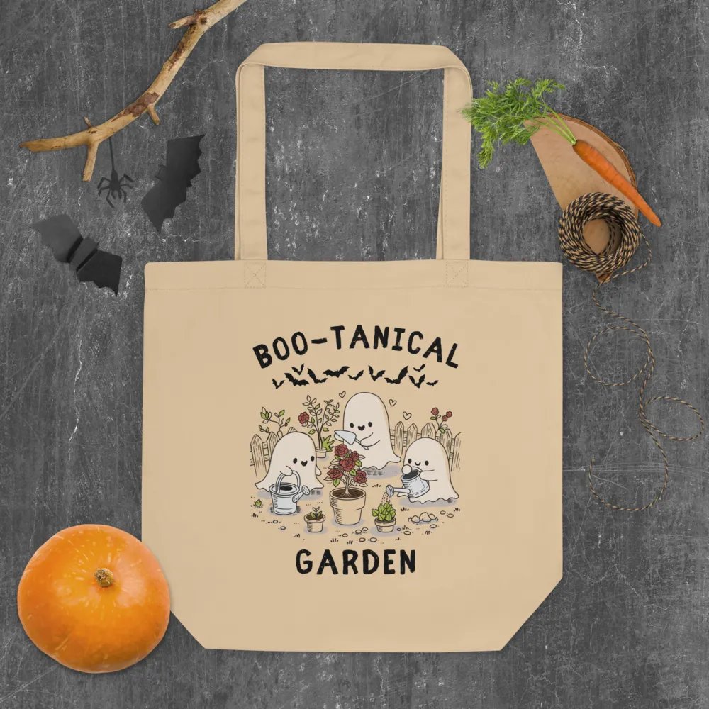Hand-Drawn Spooky Gardener Ghost Canvas Cotton Bag product image (6)