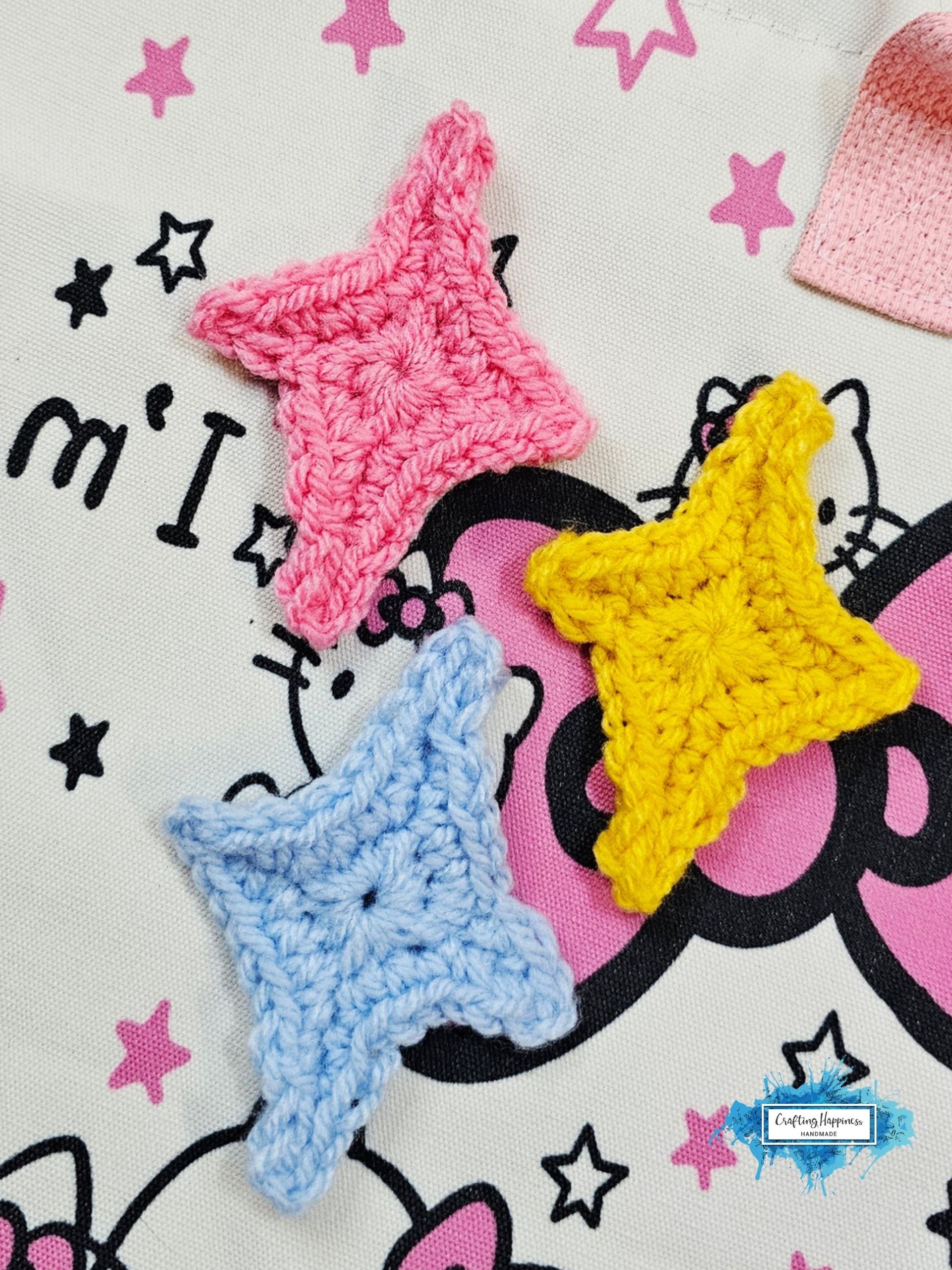 CROCHET PATTERN + VIDEO Emoji Sparkle Star 4 Sizes | Celestial Applique Motif | Kawaii Accessory | Cute Gift pdf product image (3)
