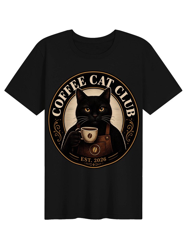 Coffee Cat Club Vintage Black Cat Coffee Logo T-Shirt product image (2)