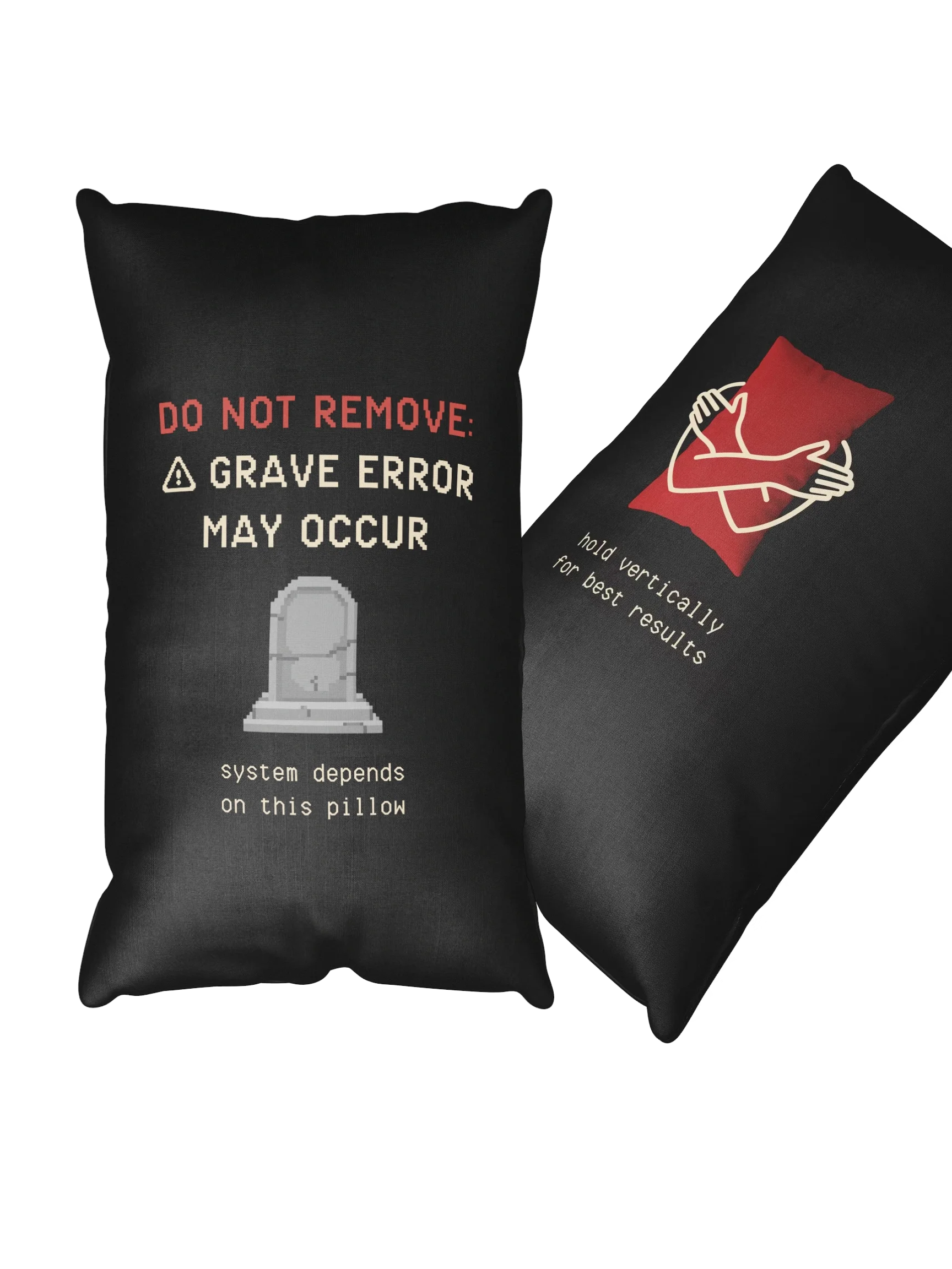 Grave Error Pillow | Gothic Chronic Pain & Spoonie Support Decor product image (1)