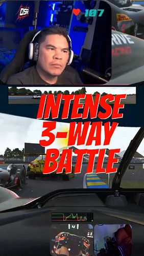 Intense 3 way battle #fyp #gamer #simracing #gaming #lemansultimate