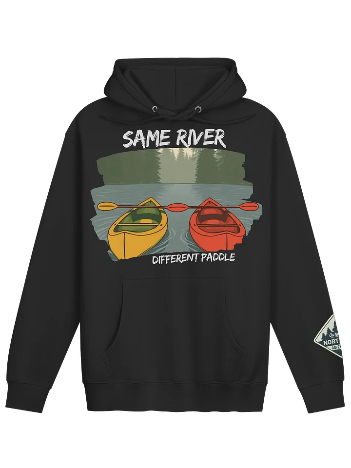 Same River, Different Paddle – Outdoorsy Couples Adventure Sweatshirt product image (1)