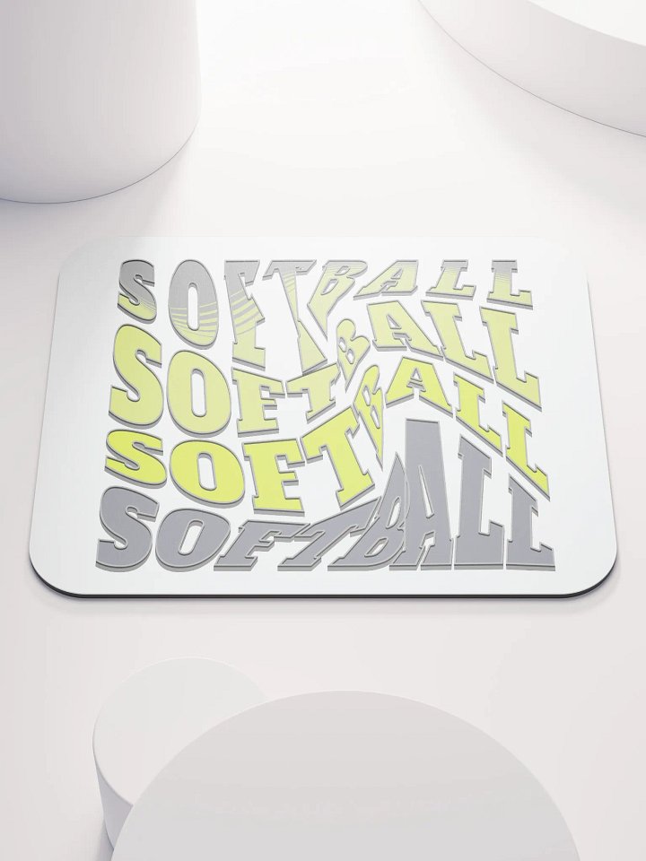 Swirl Softball Dynamic Typography Mouse Pad product image (2)
