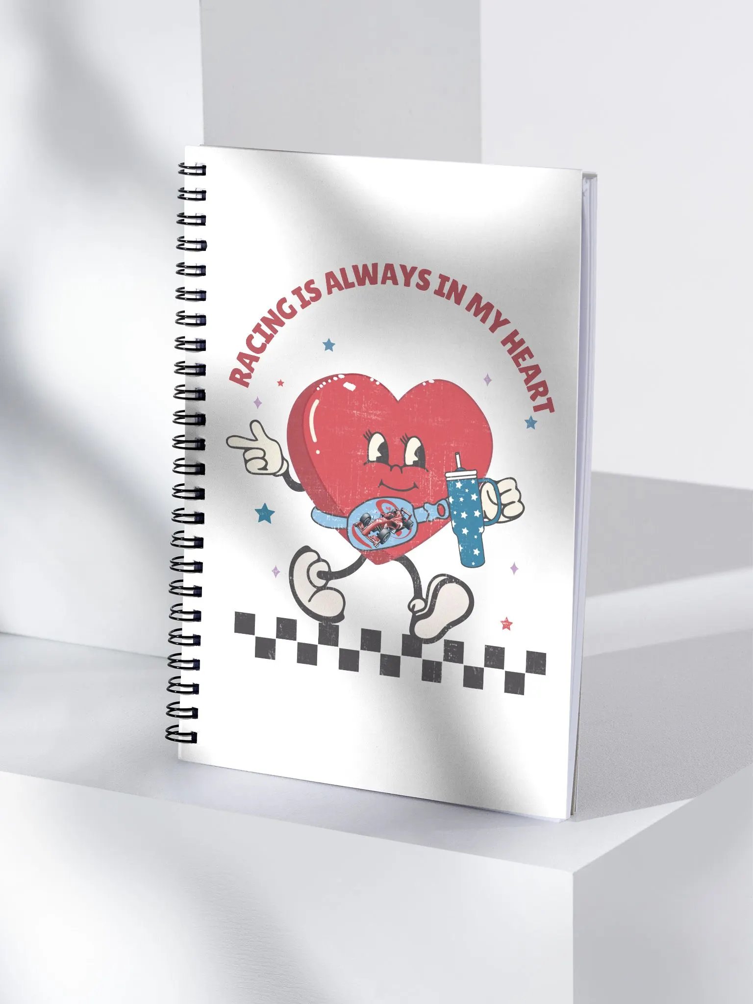 Geometric Racing Heart Spiral Notebook product image (4)