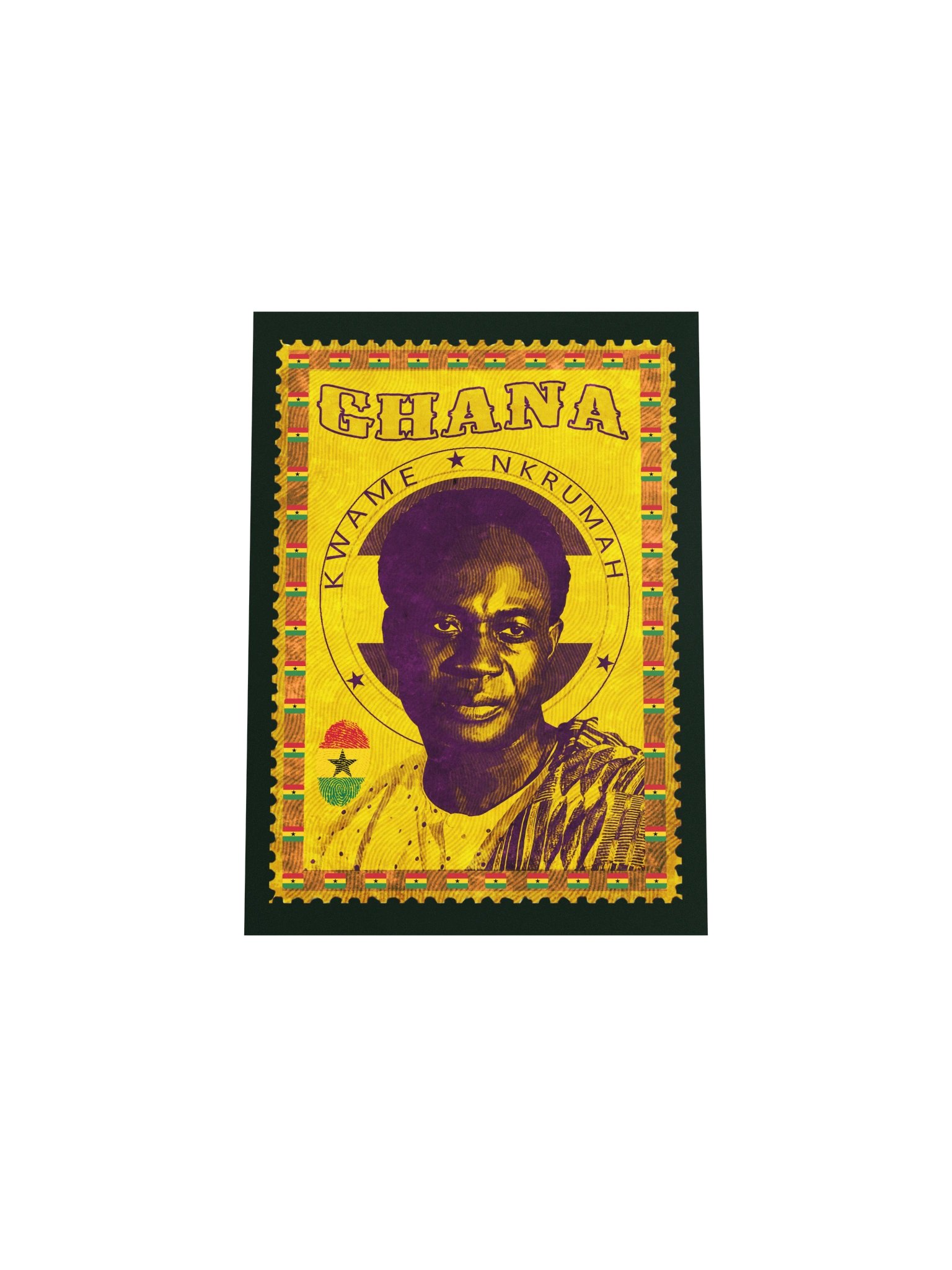 Kwame Nkrumah Vintage Postage Stamp Poster — Ghana Pan-Africanist Founding Father Wall Art product image (6)