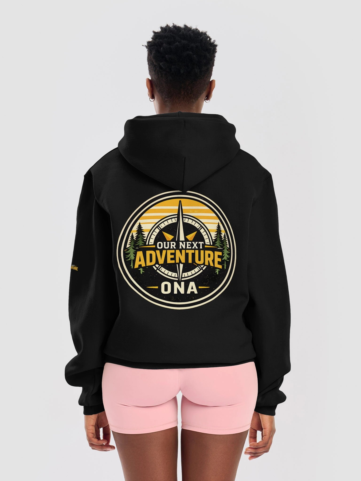 ONA Sunset Compass Hoodie in Black product image (6)